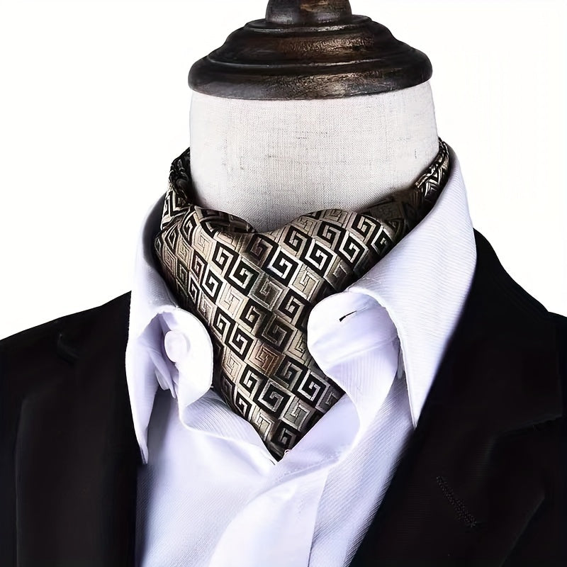 Retro Men's Long Double-sided Shirt Scarf, Casual Gentleman Scarf, Business Formal Wear Spring Autumn Winter Scarf, Ideal choice for Gifts