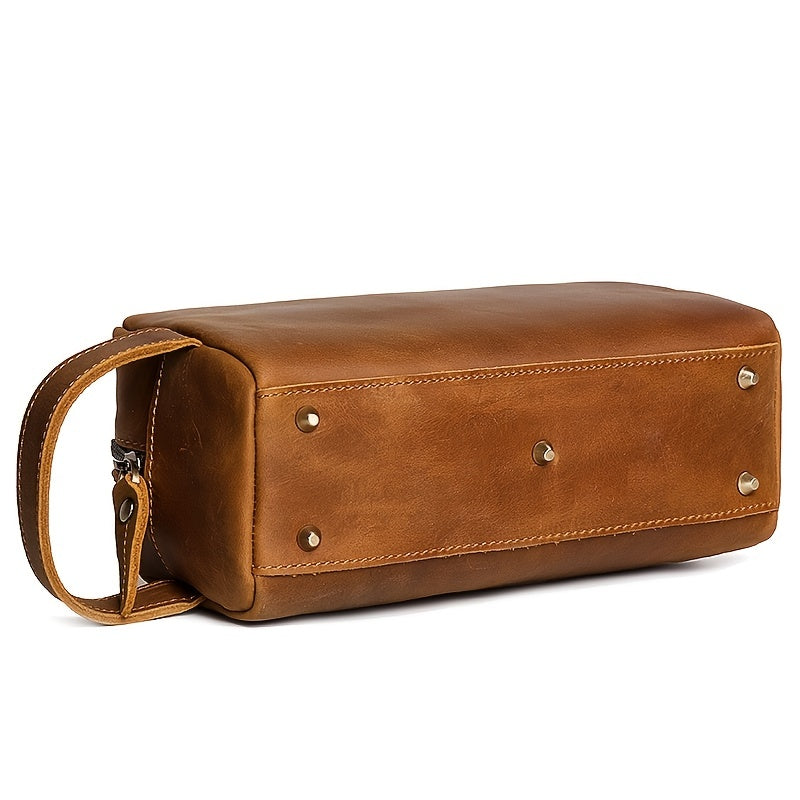 Men's Vintage Genuine Leather Make-Up Bag, Toiletry Bags