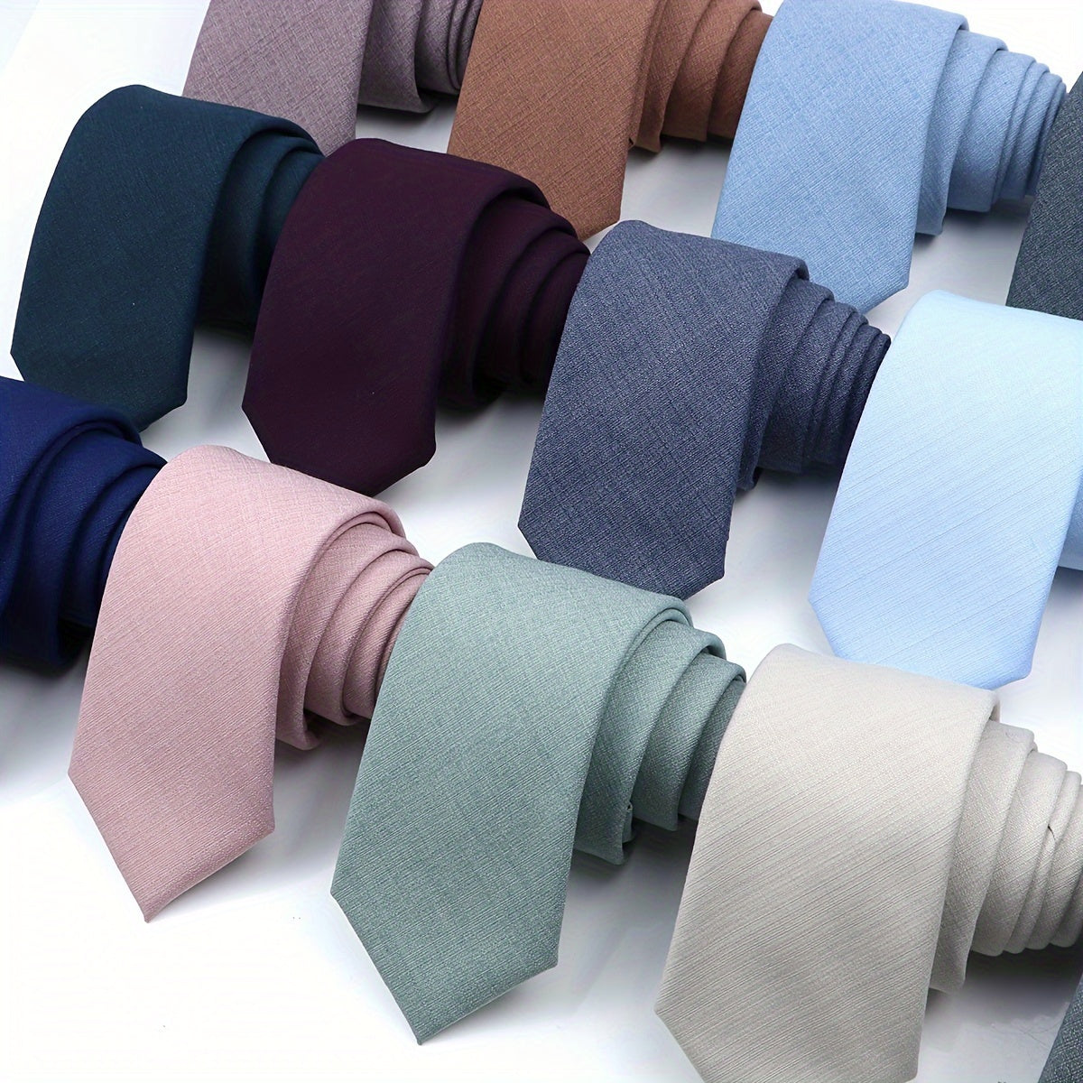 Premium Men's Bamboo Fiber Tie - Anti-Wrinkle, Smooth Suit Fabric in Sand Gray, Dust Green, Blue, Pink | 6cm Wide, Ideal for Weddings & Parties, Business Suit Tie|Smooth Texture Tie|Highquality Weave