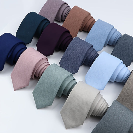 Premium Men's Bamboo Fiber Tie - Anti-Wrinkle, Smooth Suit Fabric in Sand Gray, Dust Green, Blue, Pink | 6cm Wide, Ideal for Weddings & Parties, Business Suit Tie|Smooth Texture Tie|Highquality Weave