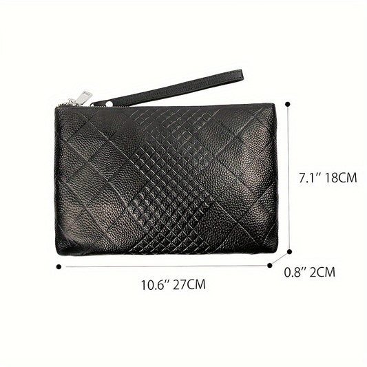 Large Capacity Clutch Bag, Top Layer Cowhide Business Fashion Handbag