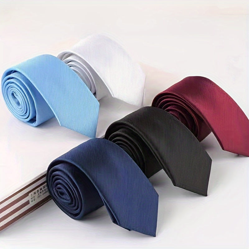 A Solid Color Handcrafted Narrow Tie With A Width Of 6cm Is Suitable For Various Occasions Such As Workplace Interviews, Meetings, Banquets, And Weddings.