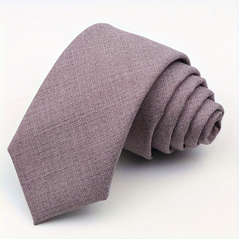 Premium Men's Bamboo Fiber Tie - Anti-Wrinkle, Smooth Suit Fabric in Sand Gray, Dust Green, Blue, Pink | 6cm Wide, Ideal for Weddings & Parties, Business Suit Tie|Smooth Texture Tie|Highquality Weave