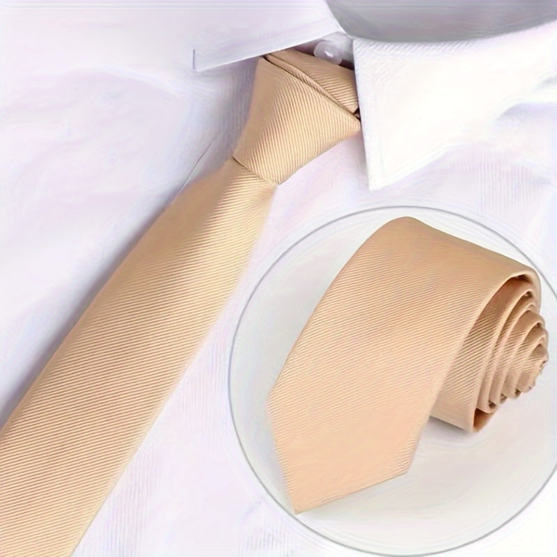 A Solid Color Handcrafted Narrow Tie With A Width Of 6cm Is Suitable For Various Occasions Such As Workplace Interviews, Meetings, Banquets, And Weddings.