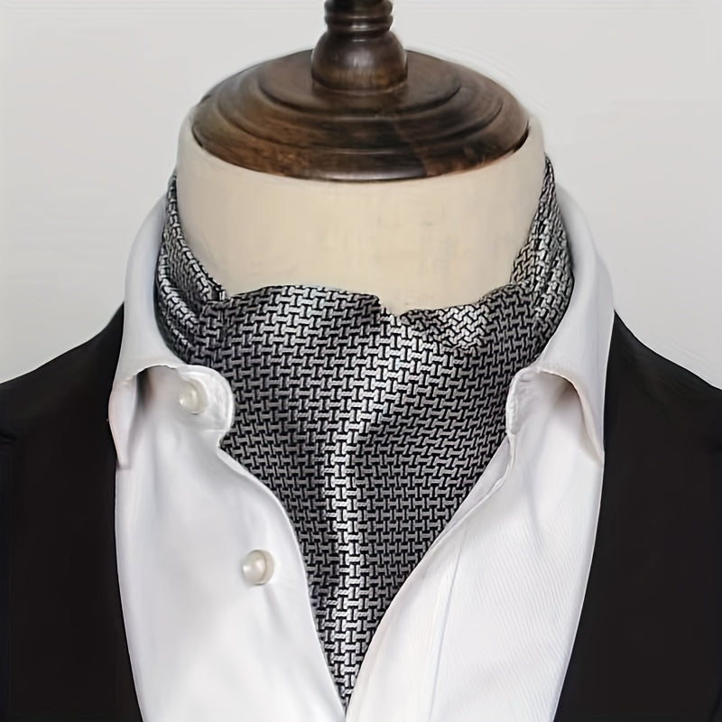 Retro Men's Long Double-sided Shirt Scarf, Casual Gentleman Scarf, Business Formal Wear Spring Autumn Winter Scarf, Ideal choice for Gifts