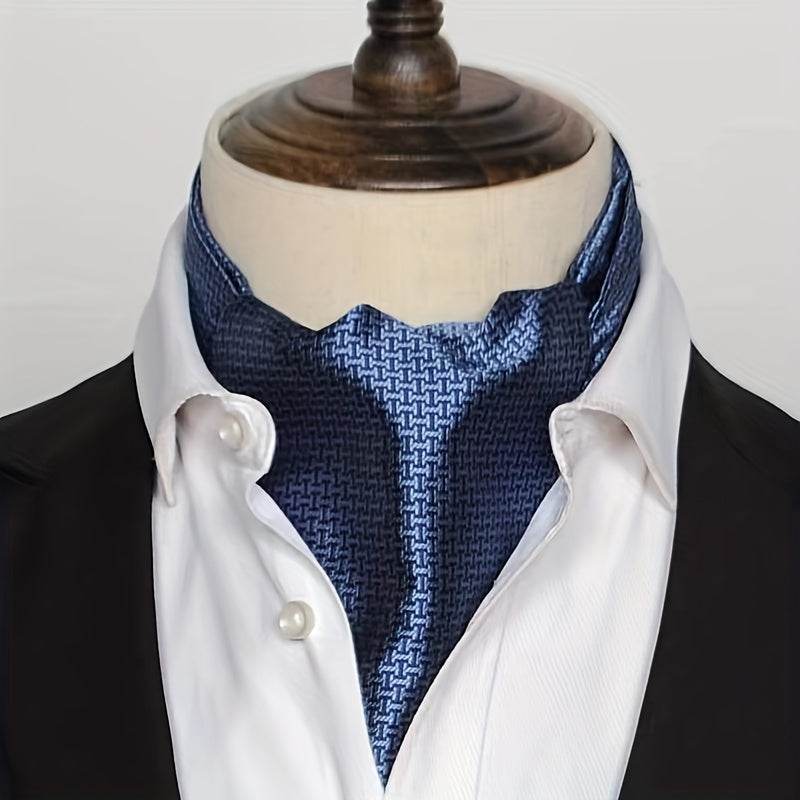 Retro Men's Long Double-sided Shirt Scarf, Casual Gentleman Scarf, Business Formal Wear Spring Autumn Winter Scarf, Ideal choice for Gifts