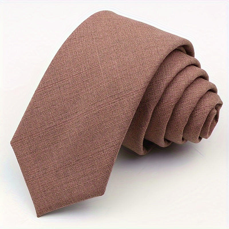 Premium Men's Bamboo Fiber Tie - Anti-Wrinkle, Smooth Suit Fabric in Sand Gray, Dust Green, Blue, Pink | 6cm Wide, Ideal for Weddings & Parties, Business Suit Tie|Smooth Texture Tie|Highquality Weave