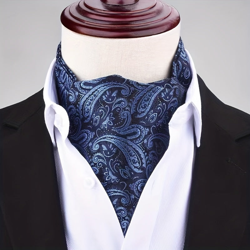 Retro Men's Long Double-sided Shirt Scarf, Casual Gentleman Scarf, Business Formal Wear Spring Autumn Winter Scarf, Ideal choice for Gifts