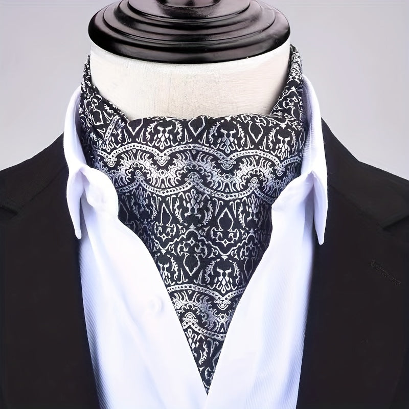 Retro Men's Long Double-sided Shirt Scarf, Casual Gentleman Scarf, Business Formal Wear Spring Autumn Winter Scarf, Ideal choice for Gifts