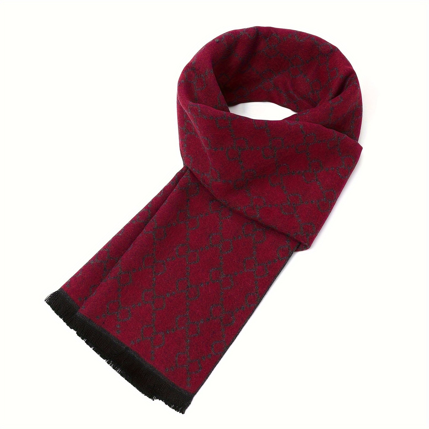 Luxury Color-Block Men's Scarf - Warm, Windproof & Stylish for Fall/Winter Outdoor Activities, Business Negotiations