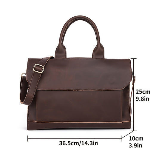 Men's Handbag, Men's Bag, Pu Leather Shoulder Messenger Business Computer Briefcase For Men Women