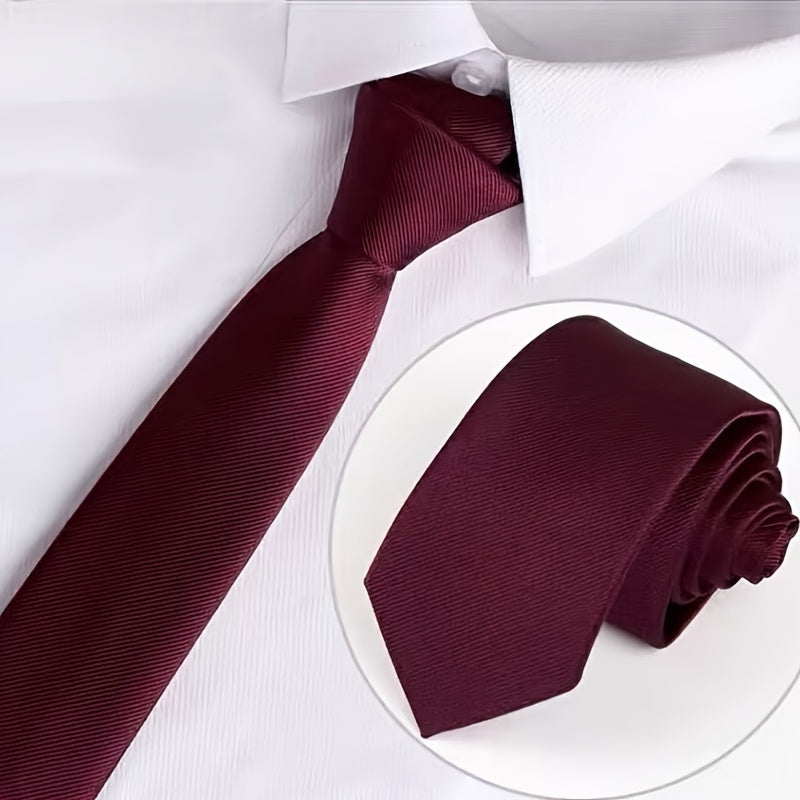 A Solid Color Handcrafted Narrow Tie With A Width Of 6cm Is Suitable For Various Occasions Such As Workplace Interviews, Meetings, Banquets, And Weddings.