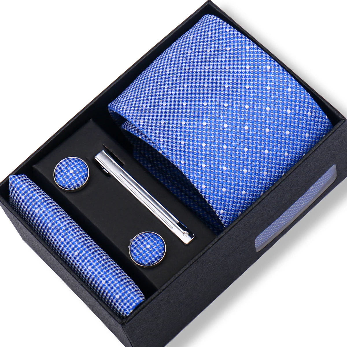 Jacquard Necktie Hanky Cufflink Set Tie Clip For Men Gravatas Business Wedding