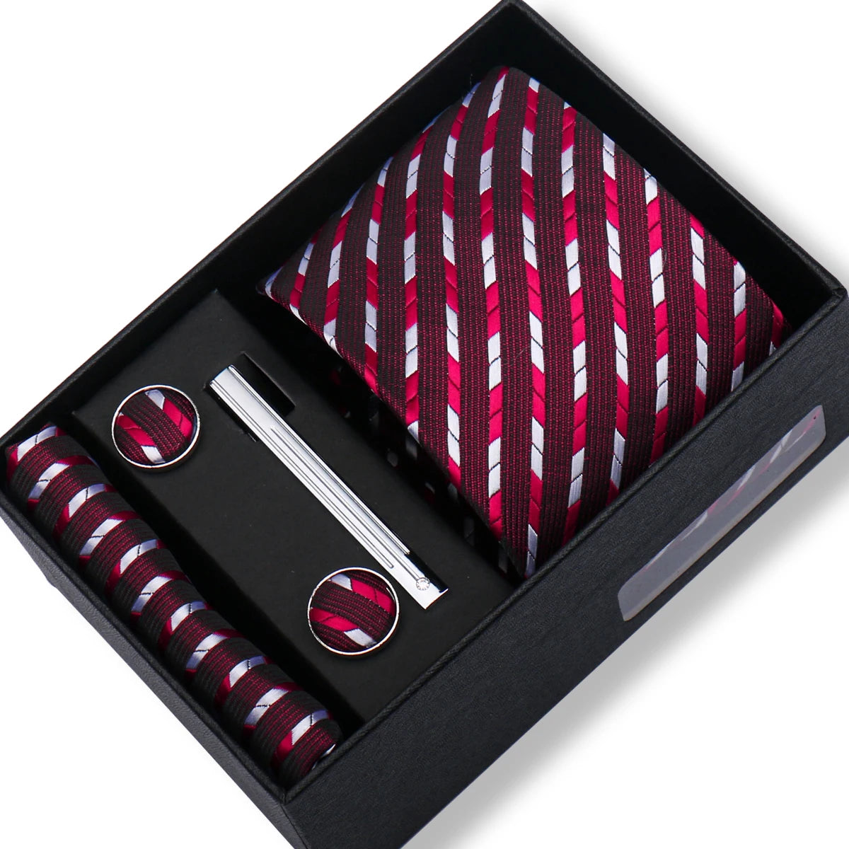 Jacquard Necktie Hanky Cufflink Set Tie Clip For Men Gravatas Business Wedding