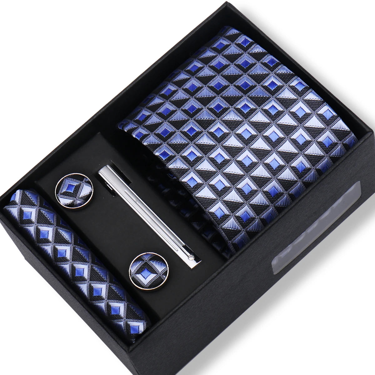 Jacquard Necktie Hanky Cufflink Set Tie Clip For Men Gravatas Business Wedding