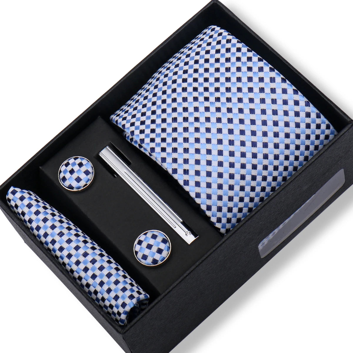 Jacquard Necktie Hanky Cufflink Set Tie Clip For Men Gravatas Business Wedding