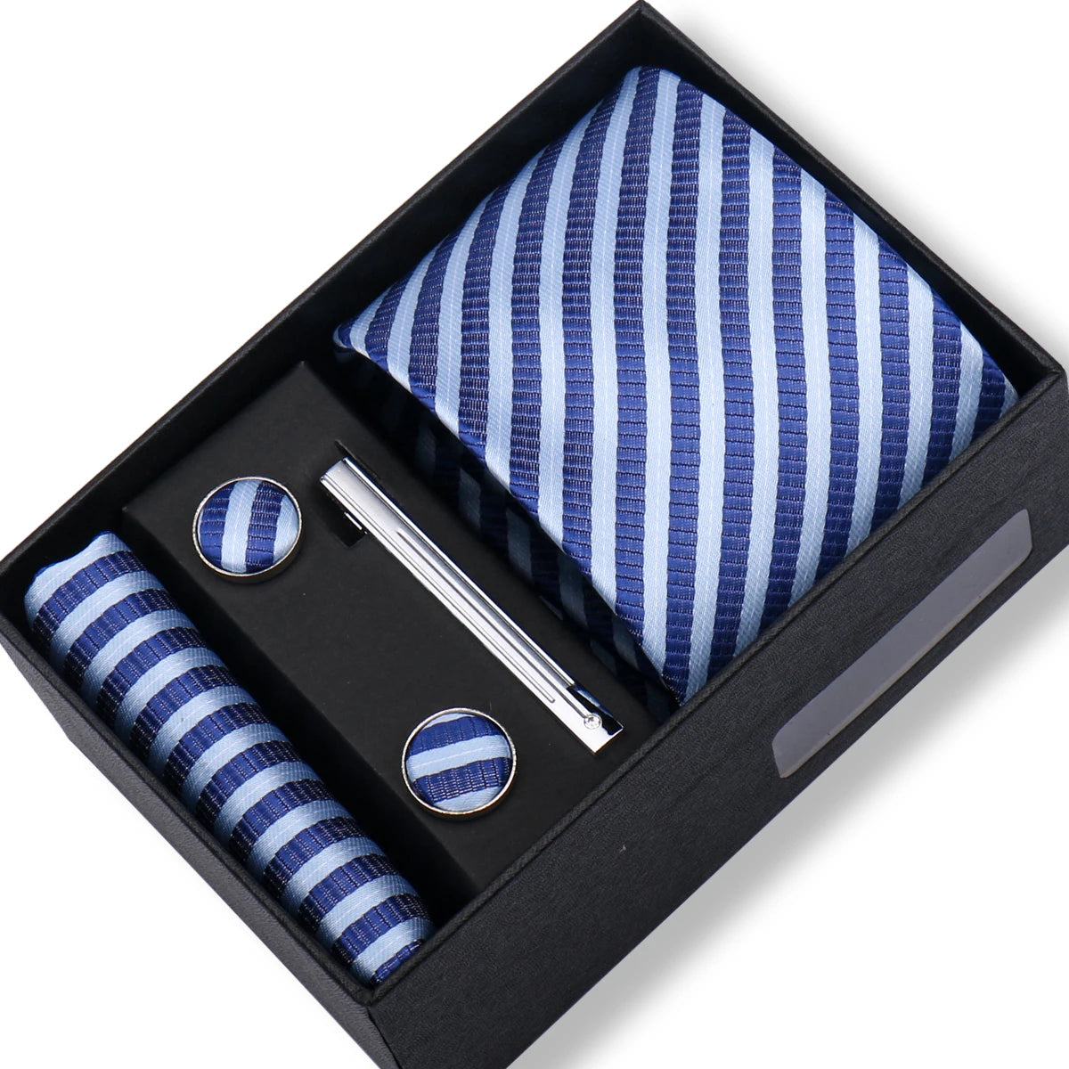 Jacquard Necktie Hanky Cufflink Set Tie Clip For Men Gravatas Business Wedding