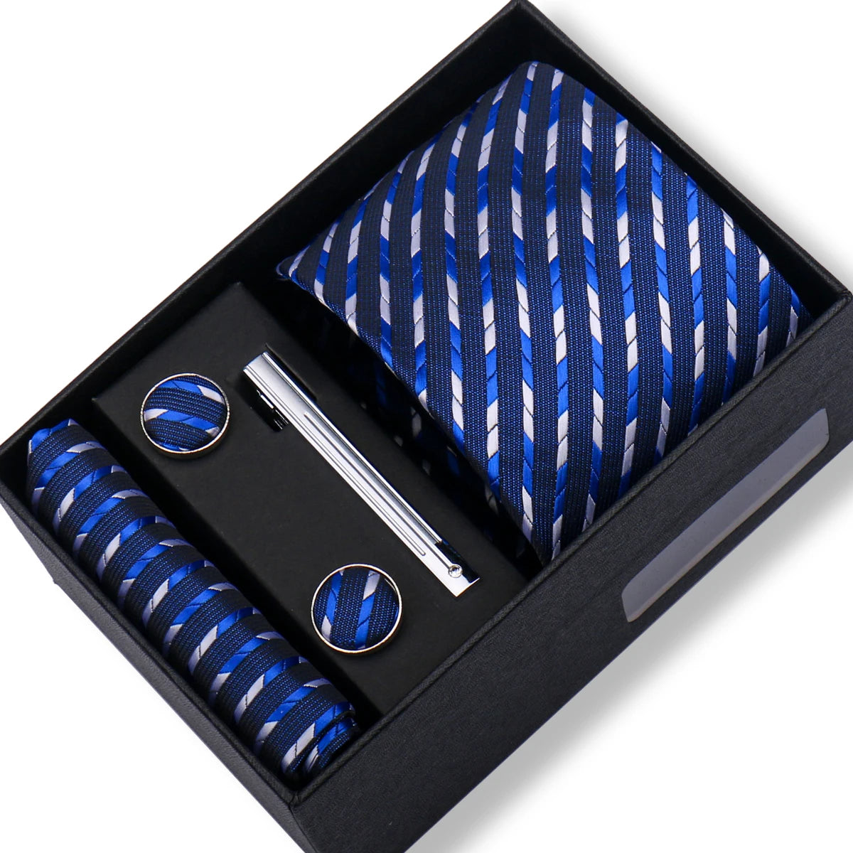 Jacquard Necktie Hanky Cufflink Set Tie Clip For Men Gravatas Business Wedding