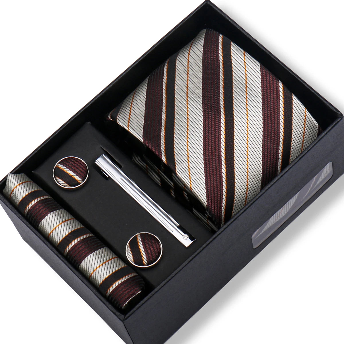 Jacquard Necktie Hanky Cufflink Set Tie Clip For Men Gravatas Business Wedding