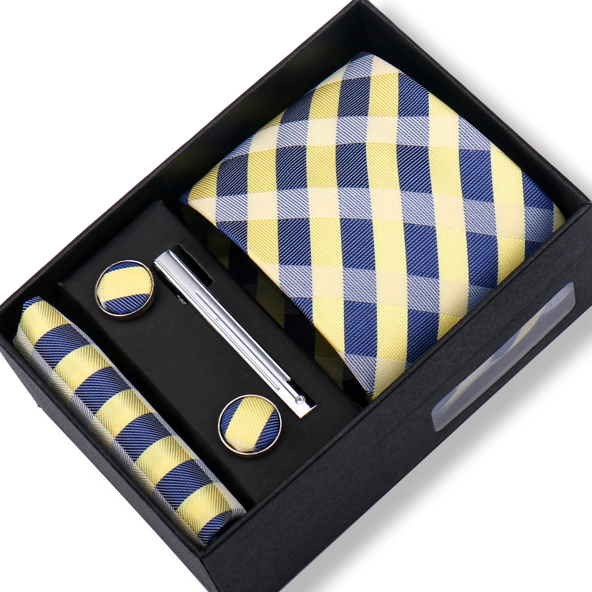 Jacquard Necktie Hanky Cufflink Set Tie Clip For Men Gravatas Business Wedding