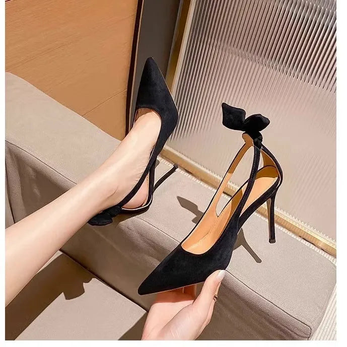 2024 New Bed High Heels Sexy Shallow Mouth Rabbit Ears Pointed Stiletto Heel Professional Single-Layer Shoes Closed Toe Sandals