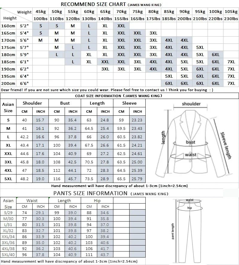 ( Jacket + Pants ) Brand Solid Color Formal Casual Business Office Double Buttons Suit Two-pcs Set Groom Wedding Dress Party