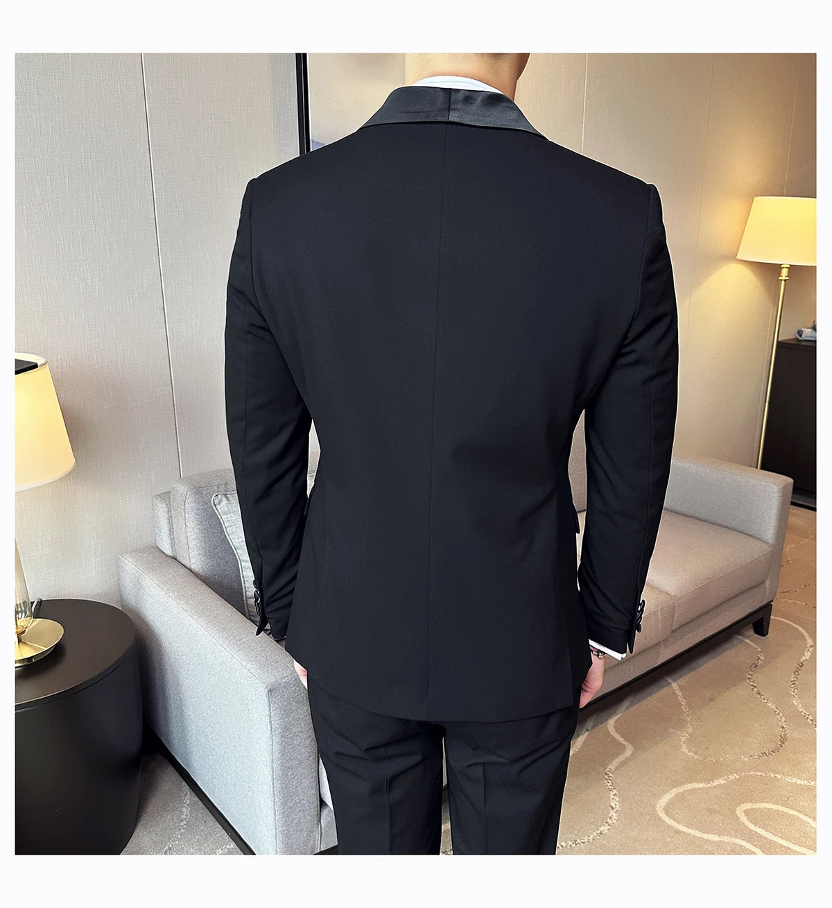 Plus Size 6XL 5XL British Style Double Breasted Design Groom Dress Men Wedding Party Suit Slim Fit Business Suits 3 Pieces Set