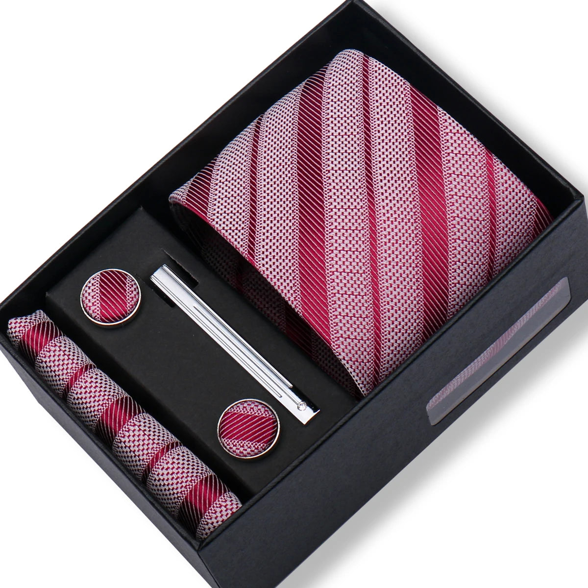 Jacquard Necktie Hanky Cufflink Set Tie Clip For Men Gravatas Business Wedding