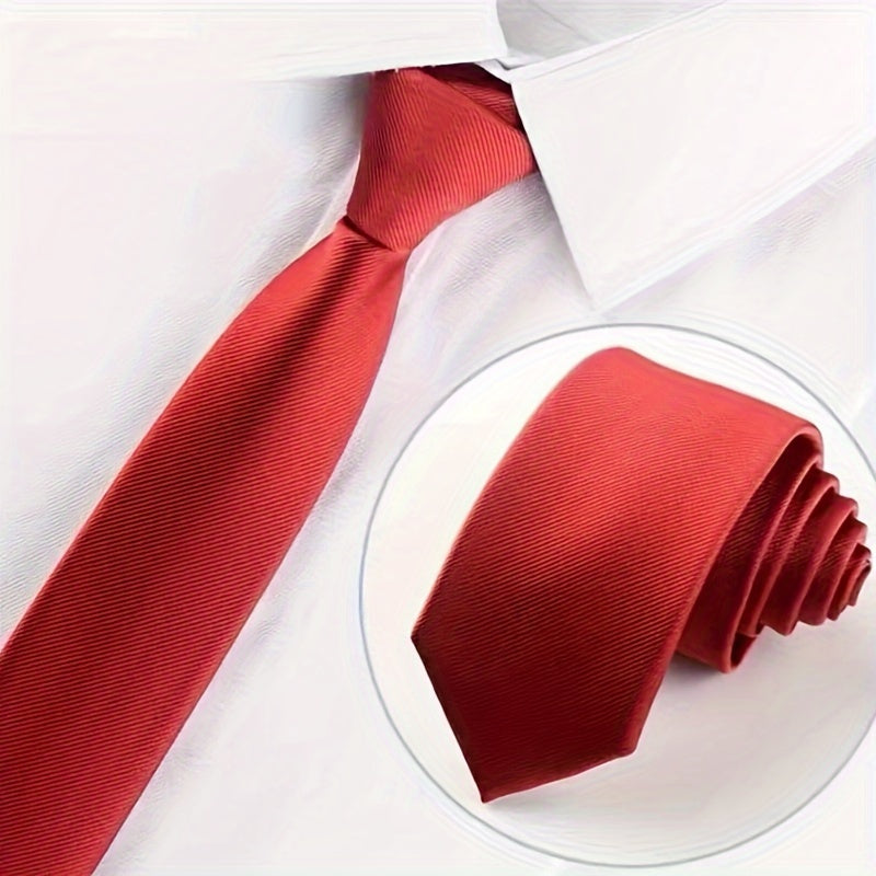 A Solid Color Handcrafted Narrow Tie With A Width Of 6cm Is Suitable For Various Occasions Such As Workplace Interviews, Meetings, Banquets, And Weddings.