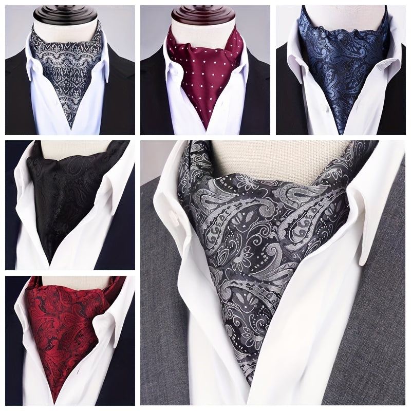 Retro Men's Long Double-sided Shirt Scarf, Casual Gentleman Scarf, Business Formal Wear Spring Autumn Winter Scarf, Ideal choice for Gifts