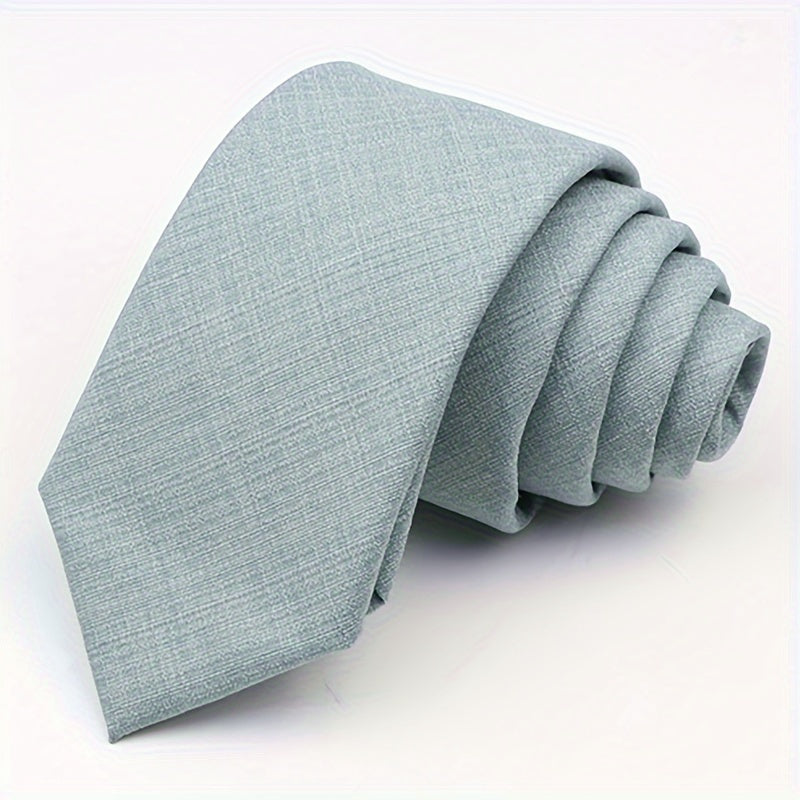 Premium Men's Bamboo Fiber Tie - Anti-Wrinkle, Smooth Suit Fabric in Sand Gray, Dust Green, Blue, Pink | 6cm Wide, Ideal for Weddings & Parties, Business Suit Tie|Smooth Texture Tie|Highquality Weave