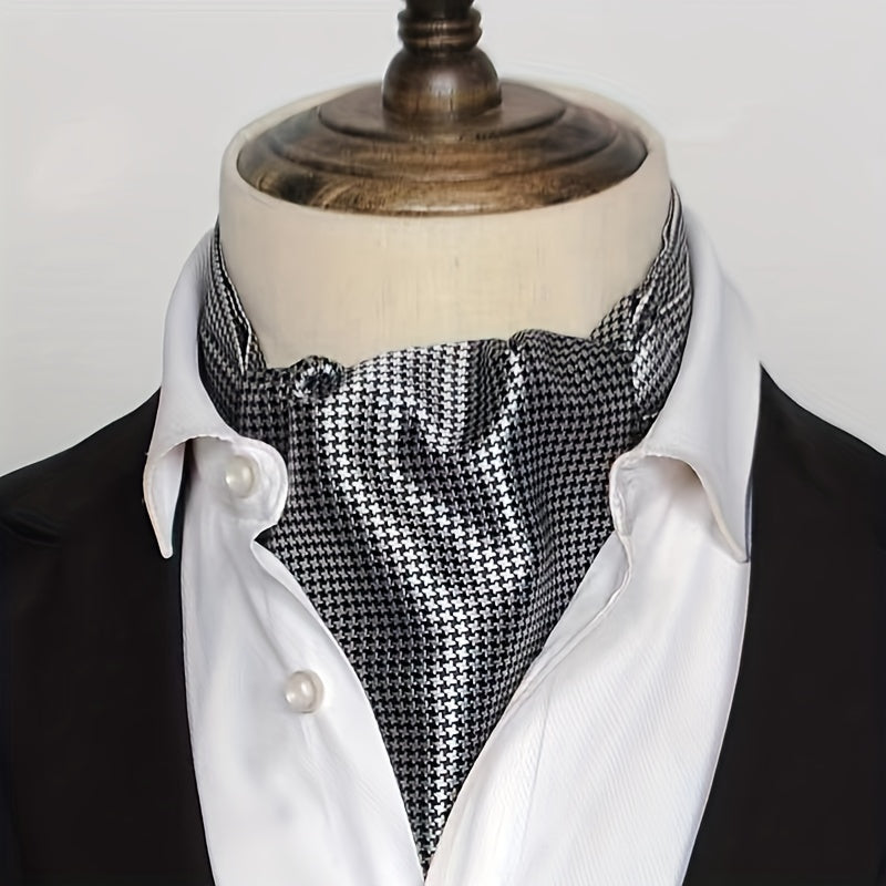 Retro Men's Long Double-sided Shirt Scarf, Casual Gentleman Scarf, Business Formal Wear Spring Autumn Winter Scarf, Ideal choice for Gifts