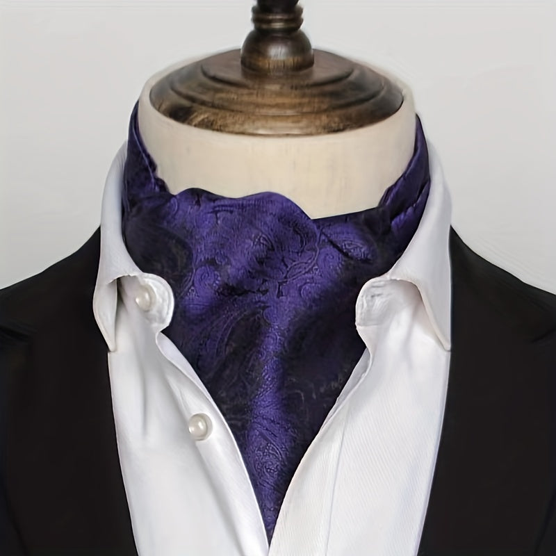 Retro Men's Long Double-sided Shirt Scarf, Casual Gentleman Scarf, Business Formal Wear Spring Autumn Winter Scarf, Ideal choice for Gifts