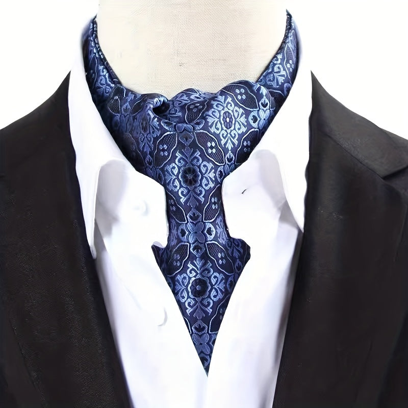 Retro Men's Long Double-sided Shirt Scarf, Casual Gentleman Scarf, Business Formal Wear Spring Autumn Winter Scarf, Ideal choice for Gifts