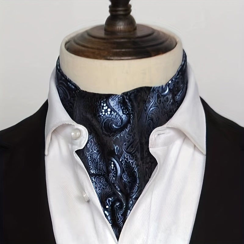 Retro Men's Long Double-sided Shirt Scarf, Casual Gentleman Scarf, Business Formal Wear Spring Autumn Winter Scarf, Ideal choice for Gifts