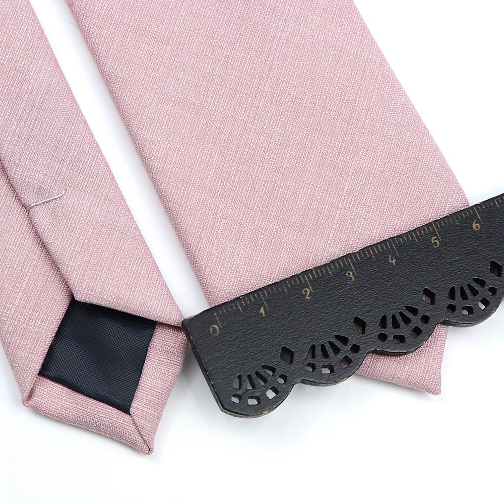 Premium Men's Bamboo Fiber Tie - Anti-Wrinkle, Smooth Suit Fabric in Sand Gray, Dust Green, Blue, Pink | 6cm Wide, Ideal for Weddings & Parties, Business Suit Tie|Smooth Texture Tie|Highquality Weave