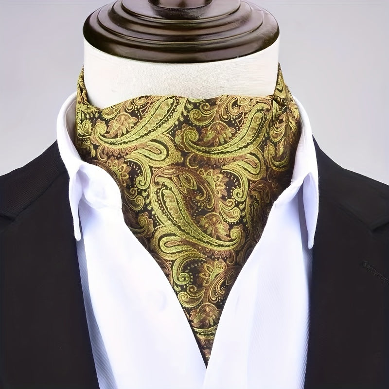 Retro Men's Long Double-sided Shirt Scarf, Casual Gentleman Scarf, Business Formal Wear Spring Autumn Winter Scarf, Ideal choice for Gifts