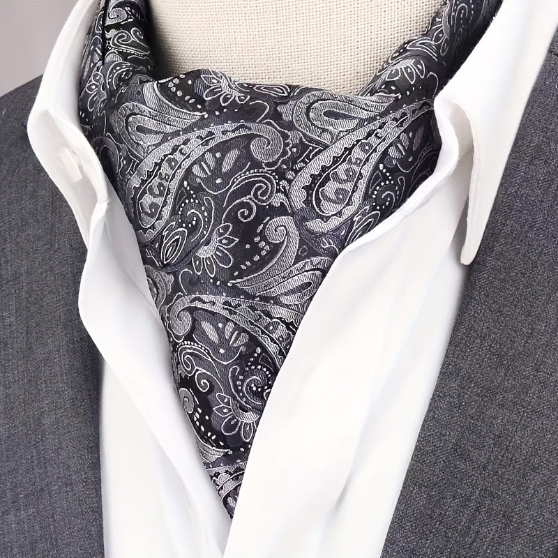 Retro Men's Long Double-sided Shirt Scarf, Casual Gentleman Scarf, Business Formal Wear Spring Autumn Winter Scarf, Ideal choice for Gifts