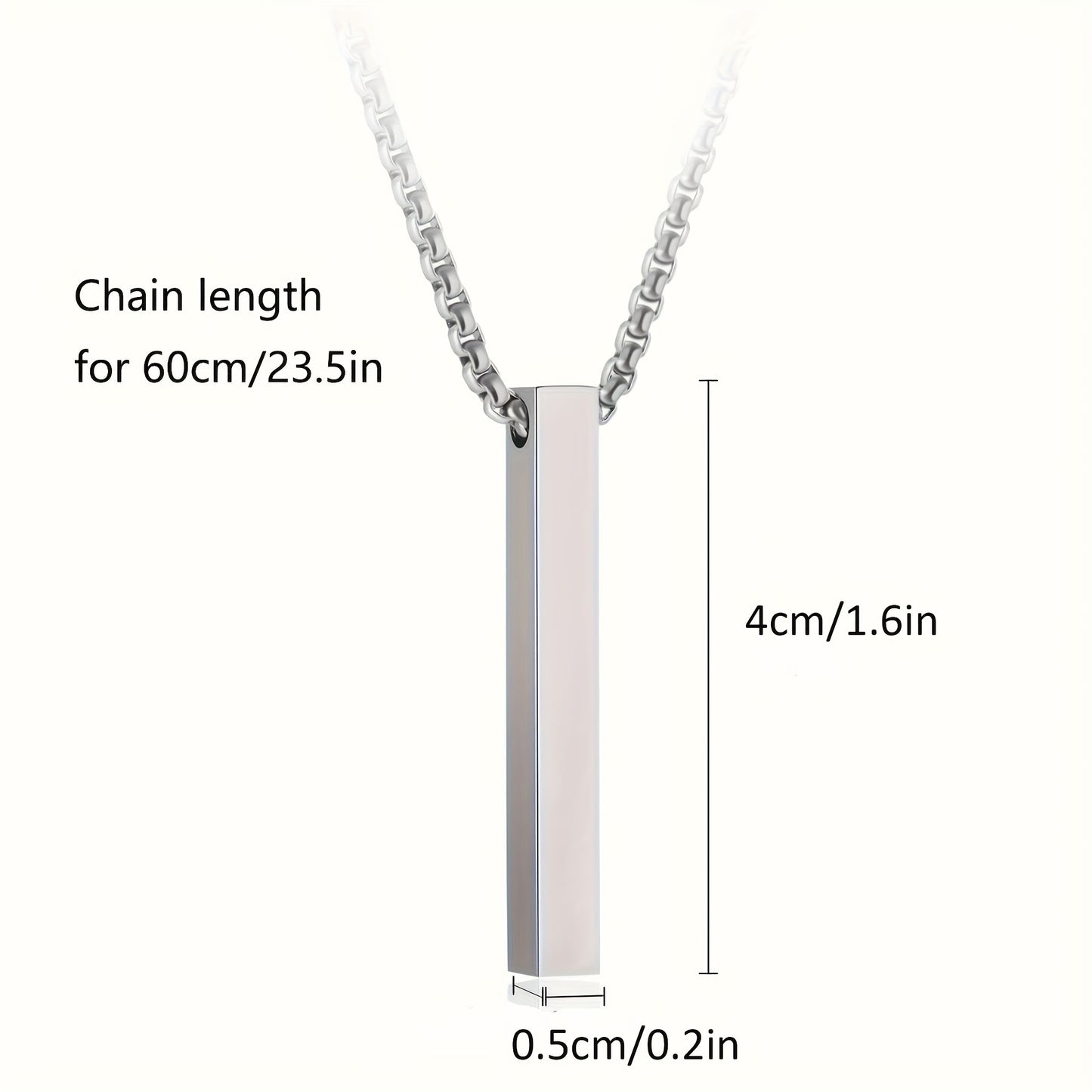 Simple Long Pillar Shaped Pendant Necklace